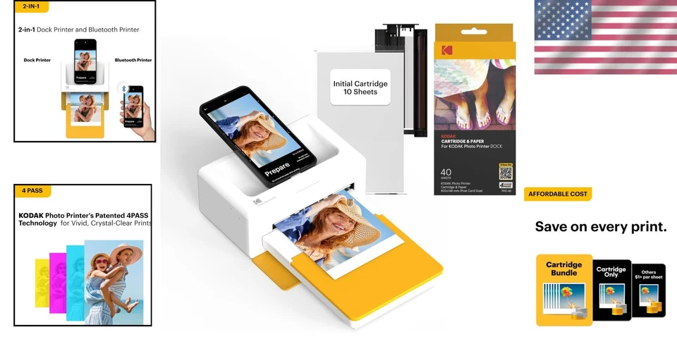 Dock Plus 4PASS Photo Printer - Wireless Bluetooth - Image 2 of 4