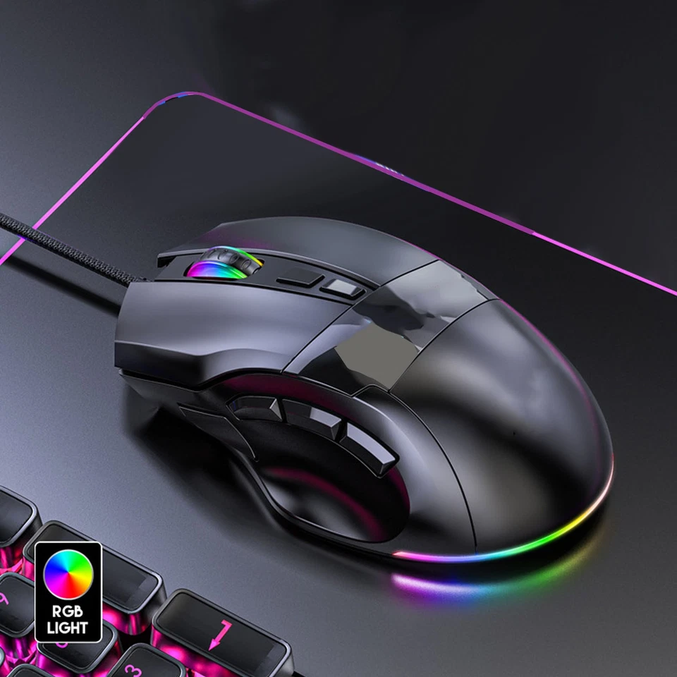Gaming Mouse 12000 DPI Programmable Buttons RGB Backlit Wired Gaming Mouse For C - Image 4 of 4