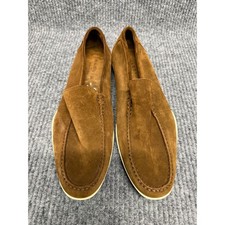 Harrys of London Mens Brown Suede Loafers Vibram Sole Slip On Made in Italy