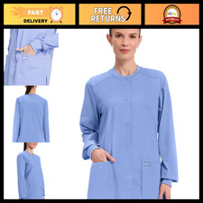 Women's Snap Front Scrub Jacket - Comfortable Medical Workwear, Healthcare Unifo