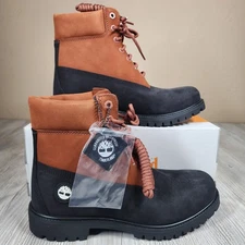 Timberland 6 Inch Premium Boot Nubuck Rust Brown/Black Mens Size 10 New