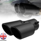 Dual Exhaust Tips Black Stainless Steel Inlet 1.5inch-2.4inch Custom Slant Round