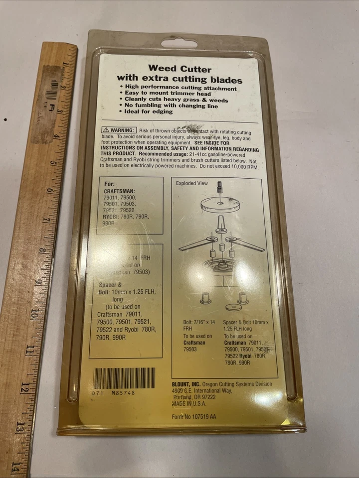 Craftsman Gas Trimmer Weed Brush Cutter Attachment New Old Stock 85748 7185748 - Image 2 of 4