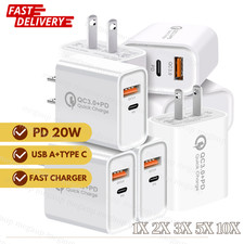 Lot QC Fast Wall Fast Charger Cube 20W USB C Adapter For iPhone Samsung Android