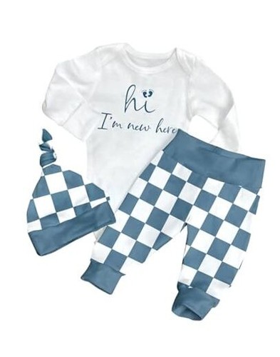Baby Boy Clothes Newborn Boy Outfits Infant Letter Print Romper Long Pants Hat