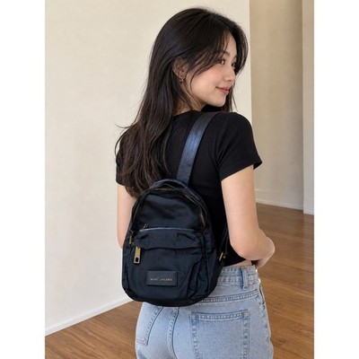 Marc Jacobs Mini Backpack Womens Black Nylon Gold Hardware Small OS