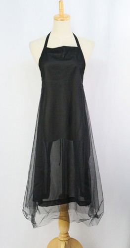 Authentic COMME des GARCONS Black Halter Neck Apron Dress 120 6619