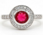 2CT Heat Treated Rubellite Tourmaline 925 Solid Sterling Silver Ring Sz 7 &6-2 — photo 1