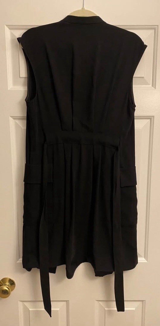 Zara Basic Collection Long Black Belted Vest Blaz… - image 2