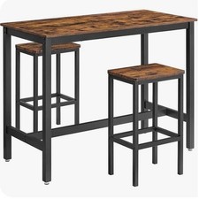 Industrial Bar Table with Stools in a rustic brown