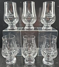 6 WhistlePig Rye Whiskey Glencairn Glass Set Clear Etch Tulip Barware Spirit Lot