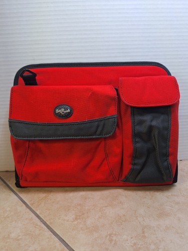 Eagle Creek Canvas rot schwarz umlaufender Reißverschluss Organizer Reise Umhängetasche persönliche Tasche - Bild 2 von 16