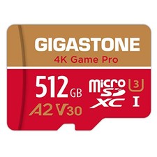 GIGASTONE Micro SD Card 512GB 4K Game Pro microSDXC UHS-I A2 V30 U3 C10 NEW