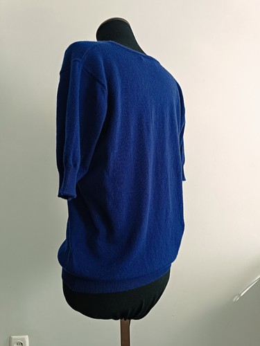 The Cashmere Center Cashmere Sweater Short Sleeve Blue-Violet Color Size M - Picture 8 of 12