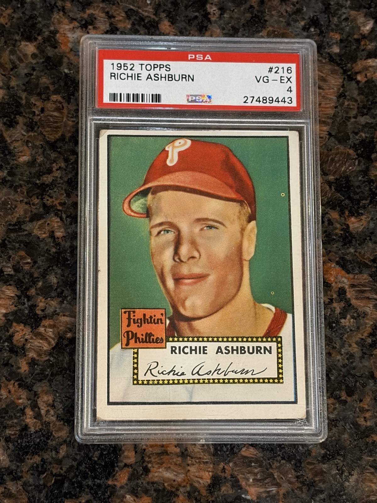 1952 Topps Richie Ashburn #216 Baseball Card PSA 4