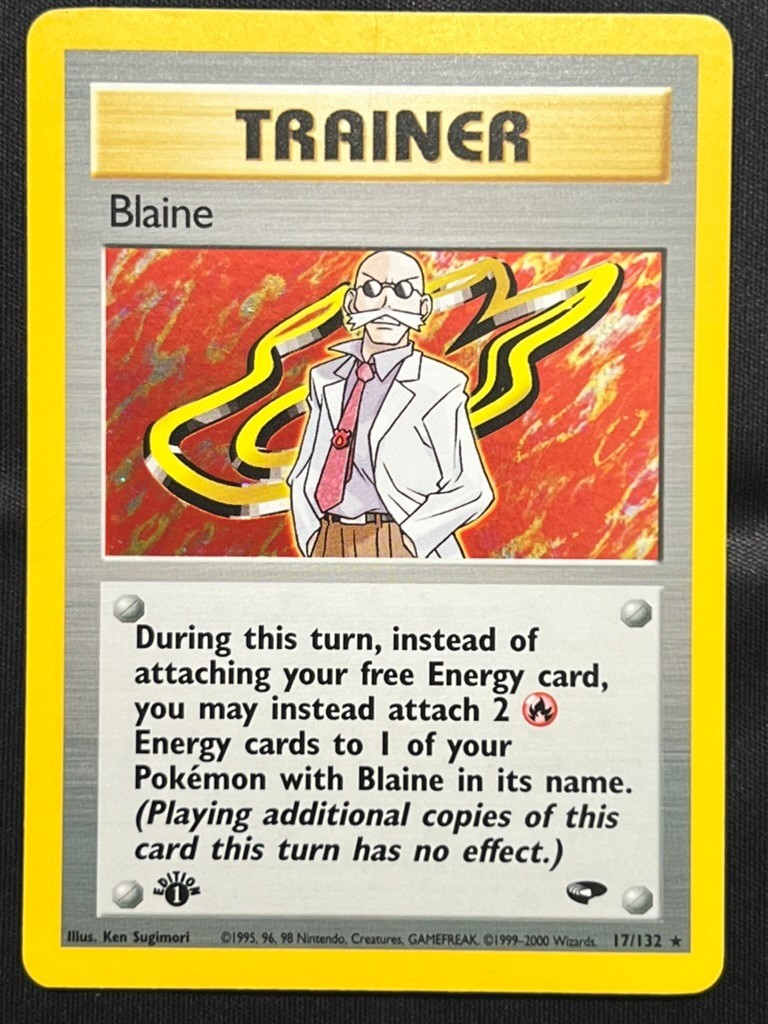 2000 POKEMON GYM CHALLENGE 1ST EDITION 17/132 BLAINE HOLO NM