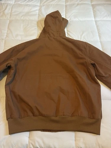Carhartt J130 Active Jac Washed Duck Thinsulate Hooded Brown Men’s XL Loose image 3