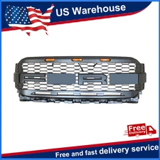 For 2021-2023 Ford F150 Raptor Style Front Grill with LED Lights & Letters