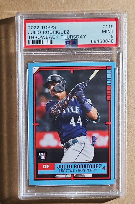 2022 TOPPS THROWBACK THURSDAY #119 JULIO RODRIGUEZ ROOKIE RC PSA 9