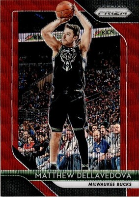 2018-19 Panini Prizm #266 Matthew Dellavedova Prizms Ruby Wave Milwaukee Bucks