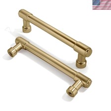 2 Pack Brushed Brass Drawer Pulls - 4 Inch Arch Handles for Cabinets