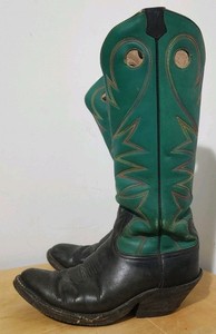 Epic! Bowman’s Wilson Boot Co Vintage Custom H-D Harness Boots Size 8.5 D USA Bowmans Wilson Boot Co Vtg Handmade Buckaroo Cowboy Boots  main image 2