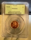 1939 PCGS PR65RD LINCOLN WHEAT CENT - OGH