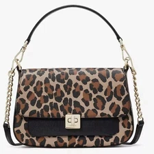 Kate Spade New York Phoebe Small Flap Leopard Cheetah Crossbody Bag Handbag