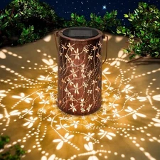 Solar Lanterns Outdoor Waterproof Lantern Garden Decor Birthday Dragonfly