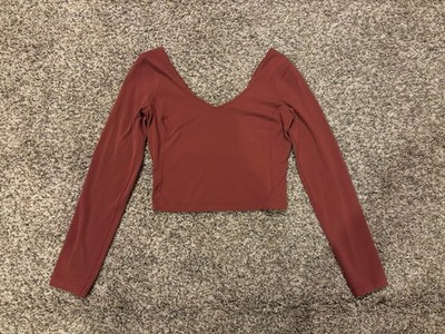 Lululemon Align Cropped Long Sleeve Mulled Wine Women s Size M