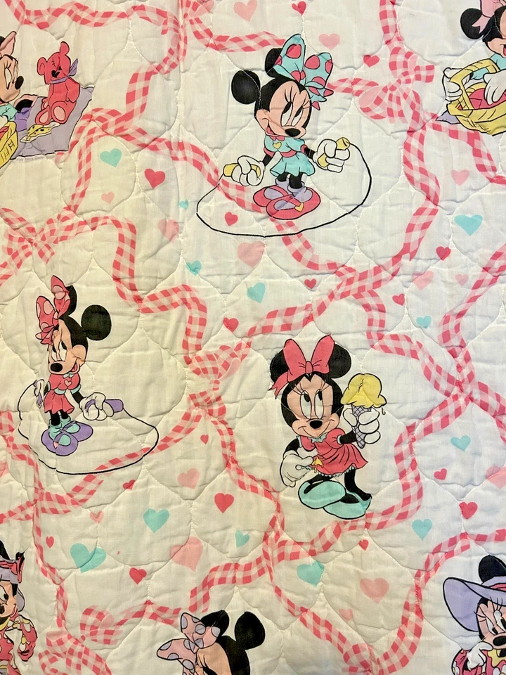 Manta de bebé Dundee Minnie Mouse Disney años 90 niño cuna edredón bebés rosa Foto 3 de 4