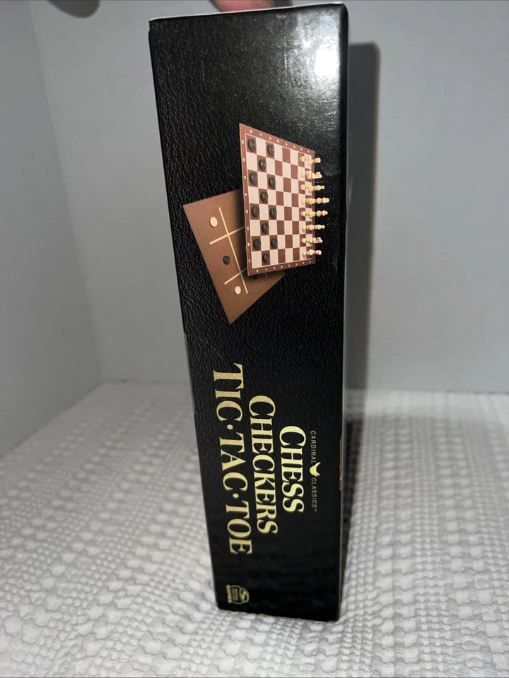 CARDINAL CLASSICS CHESS CHECKERS AND TIC TAC TOE SET DUAL SIDED GAMEBOARD - Image 4 of 4