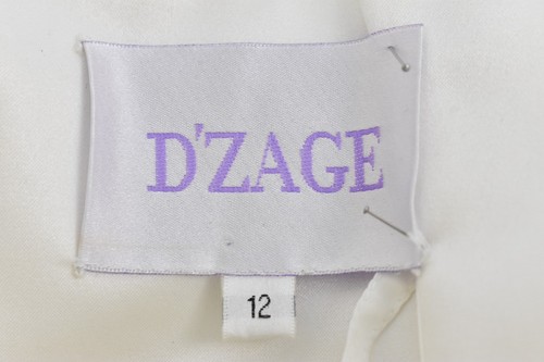 D'ZAGE Ivory Strapless A-Line Beaded Sequin Embroidered Wedding Dress Size 8 - Picture 6 of 15