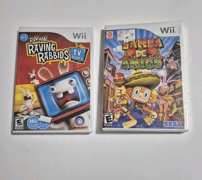 NEW!! Nintendo Wii Rayman Raving Rabbids Game TV Party Samba De Amigo SEALED