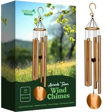 Nature’s Melody Aureole Tunes Wind Chimes – Outdoor Windchime with 6