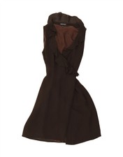 OFFICINA Womens Sleeveless Wrap Dress IT 44 Medium Brown DT33