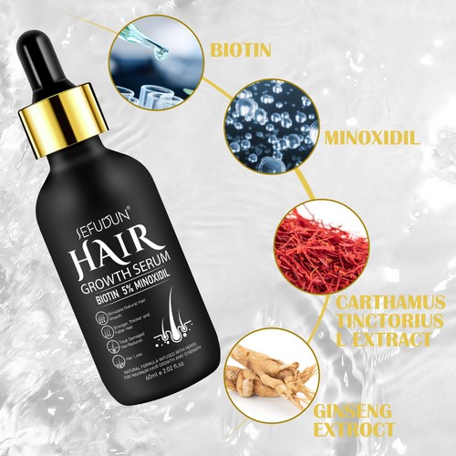 5% Minoxidil+Biotin 60ml for Hair Growth Serum Hair loss regrowth for Men Women - Picture 13 of 15