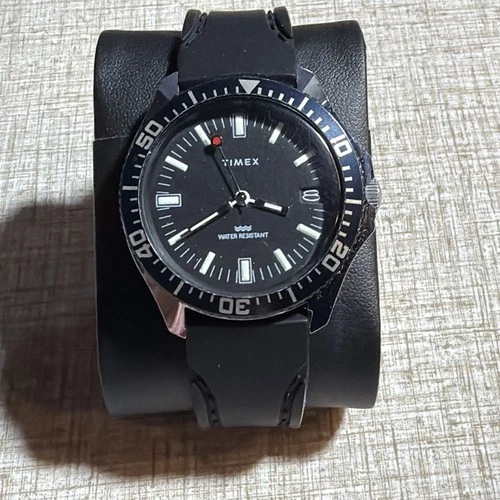 Timex Vintage Diver Watch Red Dot Mechanical Manual Wind
