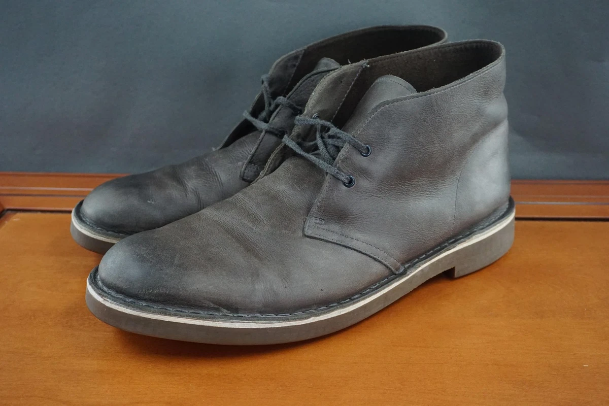 Clarks Bushacre 2 Mens Grey Leather Chukka Desert Boots Size 13 261100587120 Clarks Bushacre Gray Men main image 3