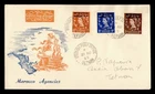 DR WHO 1953 BRITISH MOROCCO FDC QEII OVPT COMBO TETUAN M81834