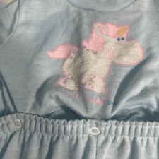 Vintage Lullaby Land 2 Piece Pajama Set Button-up Blue WbUnicorn Sz 12 Mths READ