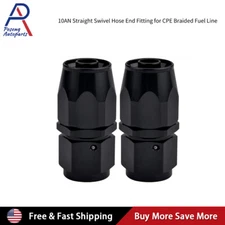 2PCS Straight 10 AN Swivel Hose Fitting Connector Adapter for Oil/Fuel Hose Line