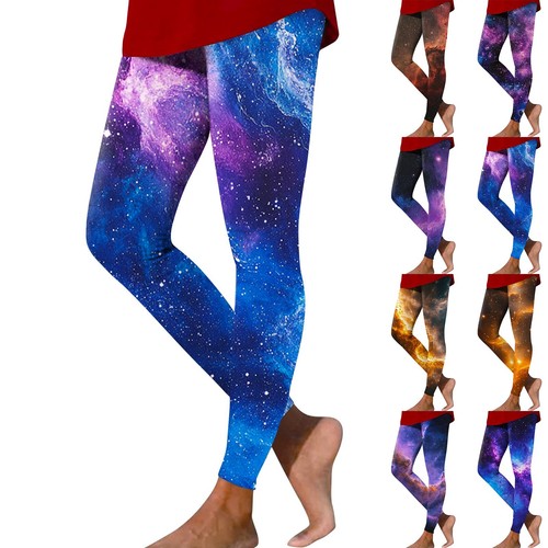Women's Fashion Outdoor Sky Printed Slim Elastic Yoga Casual Pants