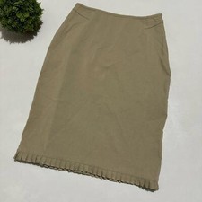 Express Tan Khaki Pleated Ruffle Pencil Skirt...