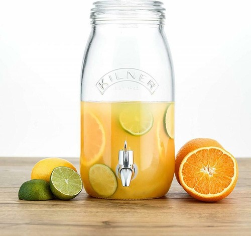 Tarro de almacenamiento de bebidas Kilner con grifo dispensador fácil de verter 3 litros transparente - Imagen 2 de 6