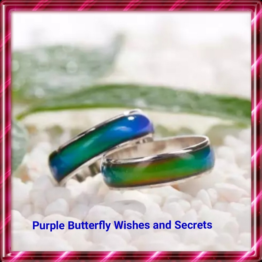 Mood Ring, Fashion, Geometric Mood, Temperature Colour Change Ring, Size 20