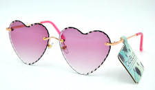 CaliBlue 45800CAL616 Frameless Pink & Gold Heart Shaped Sunglasses 100% UV