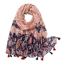 Boho Scarf for Women Lightweight Floral Printed Scarf Fall Winter Floral 15