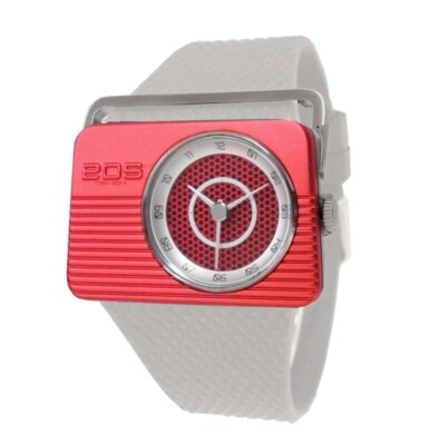 EOS New York Airwaves Quarz Stahl Rot Silikon Weiß Aluminium Unisex Uhr