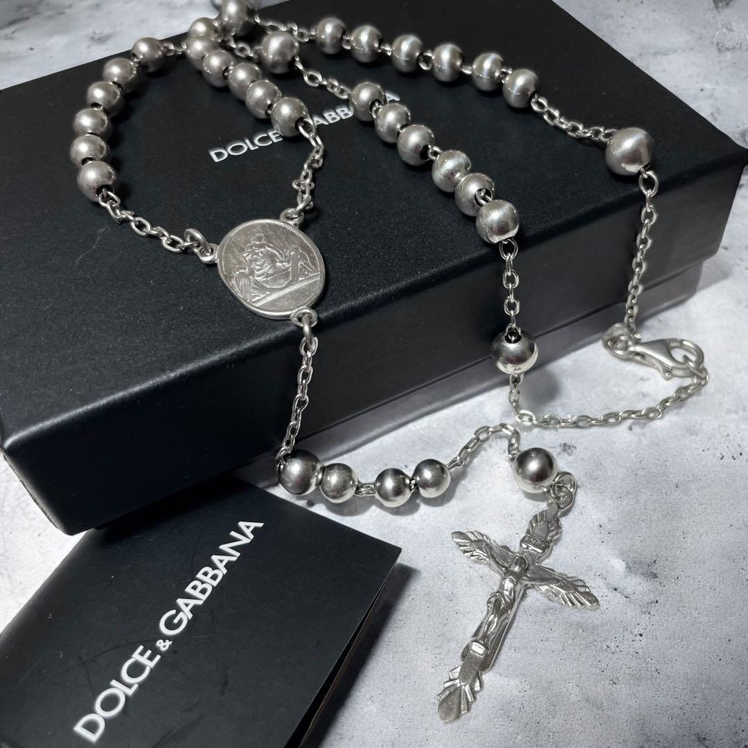 Rare Dolce and Gabbana Rosary Maria Cross Cross Silver 925 Rare Dolce and Gabbana Rosary Maria Cross Cross Silver 925